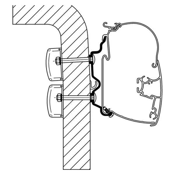 Thule Adapter Hymer Exsis / Hymer Camp Ab Baujahr 2012, Länge 5 M