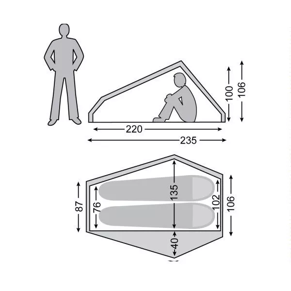 Trekkingzelt Nordisk Telemark 2 LW, Forest Green 3 Trekkingzelt Nordisk Telemark 2 LW, Forest Green – Bild 3